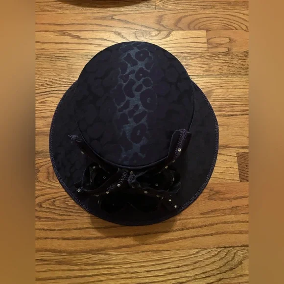 Davianna Purple/Blue Animal/Cheetah/Leopard Fancy Church Hat 